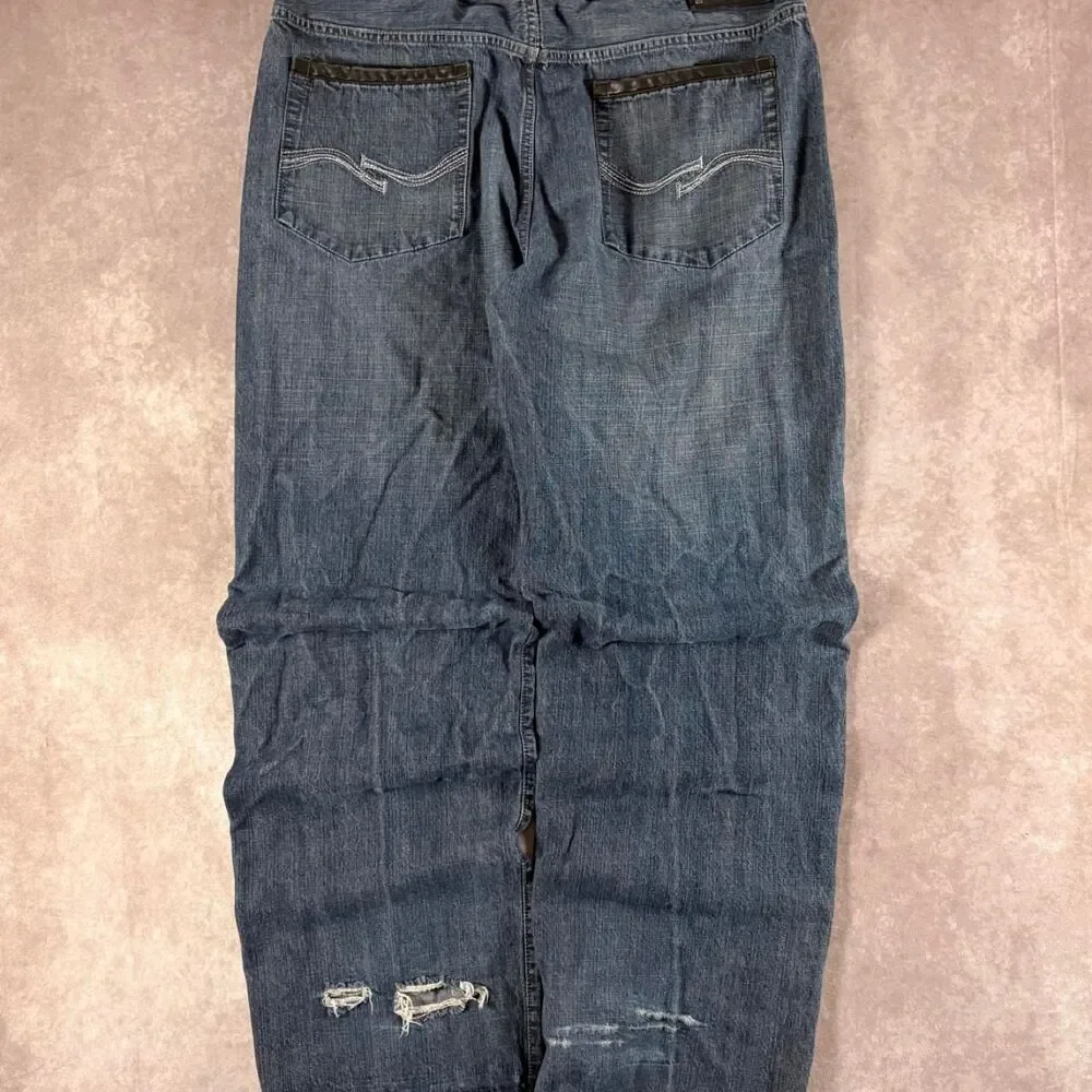 vintage y2k ecko unlimited baggy fit embroidered jeans